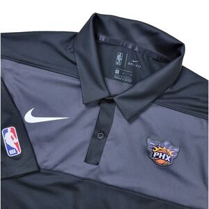 Nike Dri Fit NBA Phoenix Suns Mens Medium Black Performance Stretch Polo
